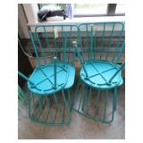 Lot - (2) Metal Cafeteria Tables w/ (4) Chairs