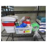 Lot - First Aid Kits, Latex Gloves, Etc.