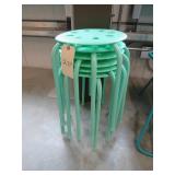 Lot - (6) Lime Green Stools