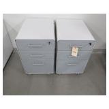 Lot - (2) 3-Drawer Mobile File Cabinets