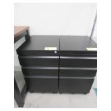 Lot - (2) 3-Drawer Mobile File Cabinets