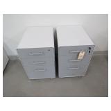 Lot - (2) 3-Drawer Mobile File Cabinets