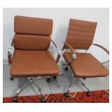 Lot - (4) Leather Conference Chairs