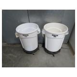 Lot - (2) 20-Gallon Barrels w/ Dollies
