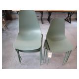 Lot - (6) Green Dining Chairs