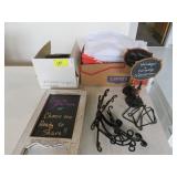 Lot - Table Covers, Runners, Slate Signboards,