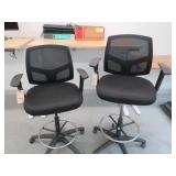 Lot - (2) Black Mobile Office Chairs