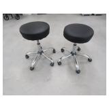 Lot - (2) Black Adjustable Stools