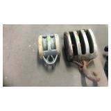 2 LARGE PULLEYS