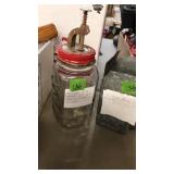 ANTIQUE MASON JAR W/ CHERRY PITTER & HUCKLEBERRY