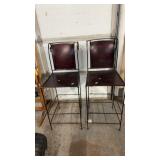 PR OF MATCHING IRON & LEATHER BARSTOOLS EACH 2X$