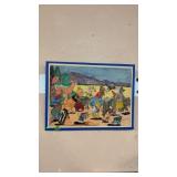 OIL ON CANVAS PAINTING & CARTOON SKETCH