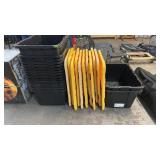 GROUP OF BLACK & YELLOW STORAGE TOTES W/ LIDS