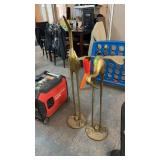 MID CENTURY MODERN BRASS HERONS, 48' TALLEST