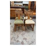 4 MATCHING OAK BRANDT RANCH SLANT BACK CHAIRS