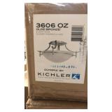 NEW OLD BRONZE 3 LIGHT SUNSET MARBLE LIGHT FIXTURE