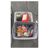 2 TOTES OF ELECTRIC FENCE SUPPLIES W/ CHARGER,