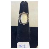 SILVER? MOTHER OF PEARL RING