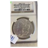 1884-O BRILLANT UNCRIC MORGAN SILVER DOLLAR