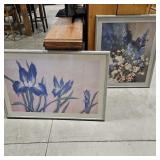 2 FLORAL FRAMED ART