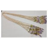 SEED PEARL & BEAD LARIAT STYLE NECKLACE