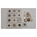 FOREIGN SILVER  & CLAD COIN ASSORTMENT