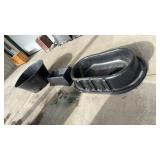 LARGE FEED BARREL, 2 FEED TUBS AND 2 SMALLER TUBS