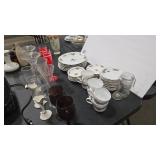 PARTIAL CHINA SET AND GLASSWARE