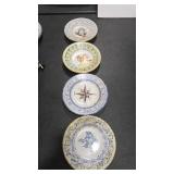 FOUR CERA MICHE DEMARCO ITALY DECORATIVE PLATES