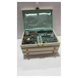 VINTAGE JEWELRY BOX W/ BETTER COSTUME JEWELRY