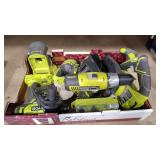 RYOBI 18V POWER TOOLS WITH CHARGER AND BATTERIES