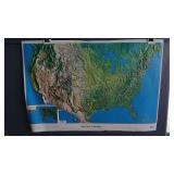 HUBBARD SCIENTIFIC TOPOGRAPHICAL U.S. MAP