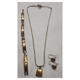 LIZ MIXED METAL BRACELET NECKLACE & EARRINGS