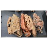 5 VINTAGE BASEBALL MITTS