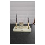 SHEAFFER'S FOUNTAIN PEN SET, MARBLE BASE AND INK