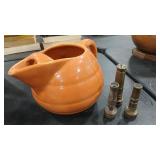 BAUER VINTAGE PITCHER & BRASS GARDEN NOZZLES