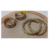2 PAIR 925 MIXED TONEHOOP EARRINGS