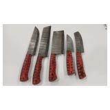 5 PIECE DAMASCUS STYLE KNIFE SET