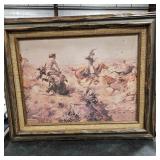 C.M RUSSELL FRAMED VTG PRINT