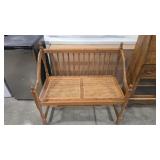 CANE BOTTOM OAK ENTRY BENCH