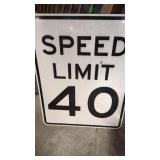 SPEED LIMIT 40 METAL ROAD SIGN