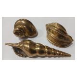 3 - BRASS SEASHELL PAPERWEIGHTS