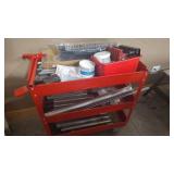 ROLLING METAL CART WITH ASSORTED TOOLS