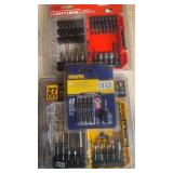 3 SETS OF IMPACT AND DRIVER BITS- DEWALT, IRWIN A