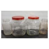 4 VINTAGE COFFEE JARS