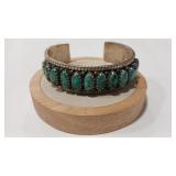 TURQUOISE & STERLING VINTAGE CUFF