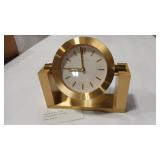 TIFFANY & CO BRASS DESK  CLOCK W/ SWISS MOVEMENT
