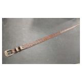 STERLING SILVER BUCKLE W/ GENUINE OSTRICH BELT