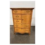 VINTAGE BURLWOOD 5 DRAWER, 1 DRAWER CHEST OF