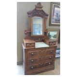 EAST LAKE DRESSER WITH MARBLE ACCENT TOP,